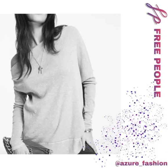 FREE PEOPLE We the Free Get Together Long Sleeve Sweater in Gray! - Picture 2 of 8